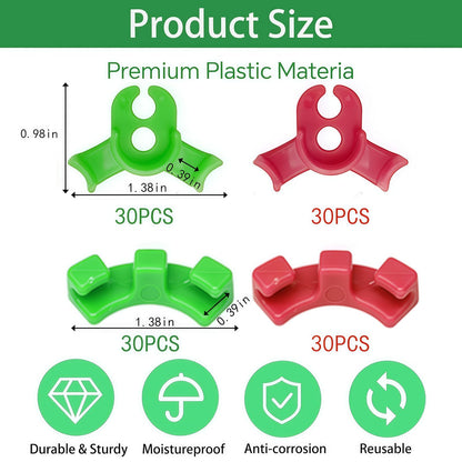 artisanstar 120-Pack Plant Training Clips for Low Stress Training - 90-Degree Angle Plastic Plant Stem Support Clips, Reusable Garden Clips for Tomatoes, Vines (Red & Green)