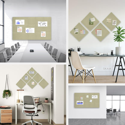 Large Cork Board for Office Wall Decor, 36"x24"- 6 Pack Felt Wall Tiles with Safe Removable Adhesive Tabs, 1/2" Thick, Felt Bulletin Board Pin Board Cork Boards for Walls - Sage Green