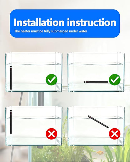 300W Titanium Aquarium Heater with LED Digital Display & External Controller – Submersible Fish Tank Heater, Precise ±1.8℉, IP68 Waterproof, for 30-65 Gallon Freshwater & Saltwater Tanks