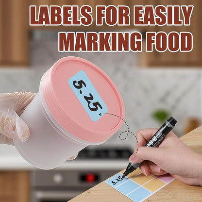 6 Pack 6.8oz Food Storage Containers, Plastic Containers with Twist Top Lid, Reusable Dishwasher Freezer Safe Airtight, Takeout Container - Ideal for Soup and More