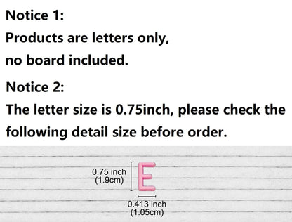 G GAMIT Felt Letter Board Letters Sets - Pre-cut 340pcs 3/4 Inch(0.75") Pink Letters with Canvas Bag(No Board Included)