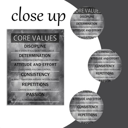 PJQART Core Values Inspirational Canvas Wall Art Motivational Poster Painting Artwork for Living Room Office Modern Home Decor Prints Pictures Wall Decor Framed Ready to Hang [18''W x 24''H]
