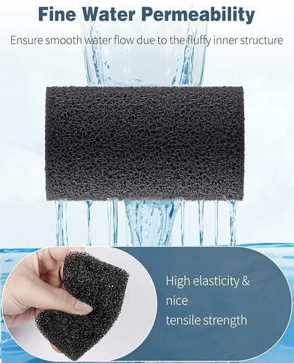 Pawfly 6 Pack Pre-Filter Sponge, Aquarium Filter Sponge 1" Intake Sponge Foam Roll for Small Fish Shrimp Fry Fish Tank Covers Accessories