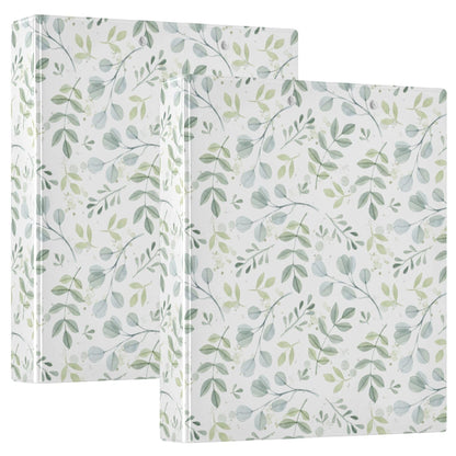 Leaves Round Ring Binders 1.5 Inch Plant 3 Ring Clipboard Binder for Office School Work Supplies File Folder Document 200 Sheet Capacity Easy Open
