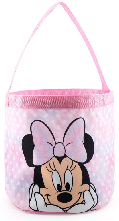 Disney Minnie Mouse Tote Bag for Kids | Collapsible Halloween Trick or Treat Bag, Candy Tote, and Reusable Easter Basket | Minnie Mouse Travel Tote, Shopping Bag, or Party Carryall | Ages 3+