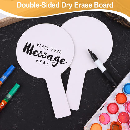 100 Pieces Dry Erase Answer Paddles Handheld Double Sided Paddles Mini White Boards Small White Board Dry Erase Signs Auction WhiteBoard for Students Classroom Voting Games
