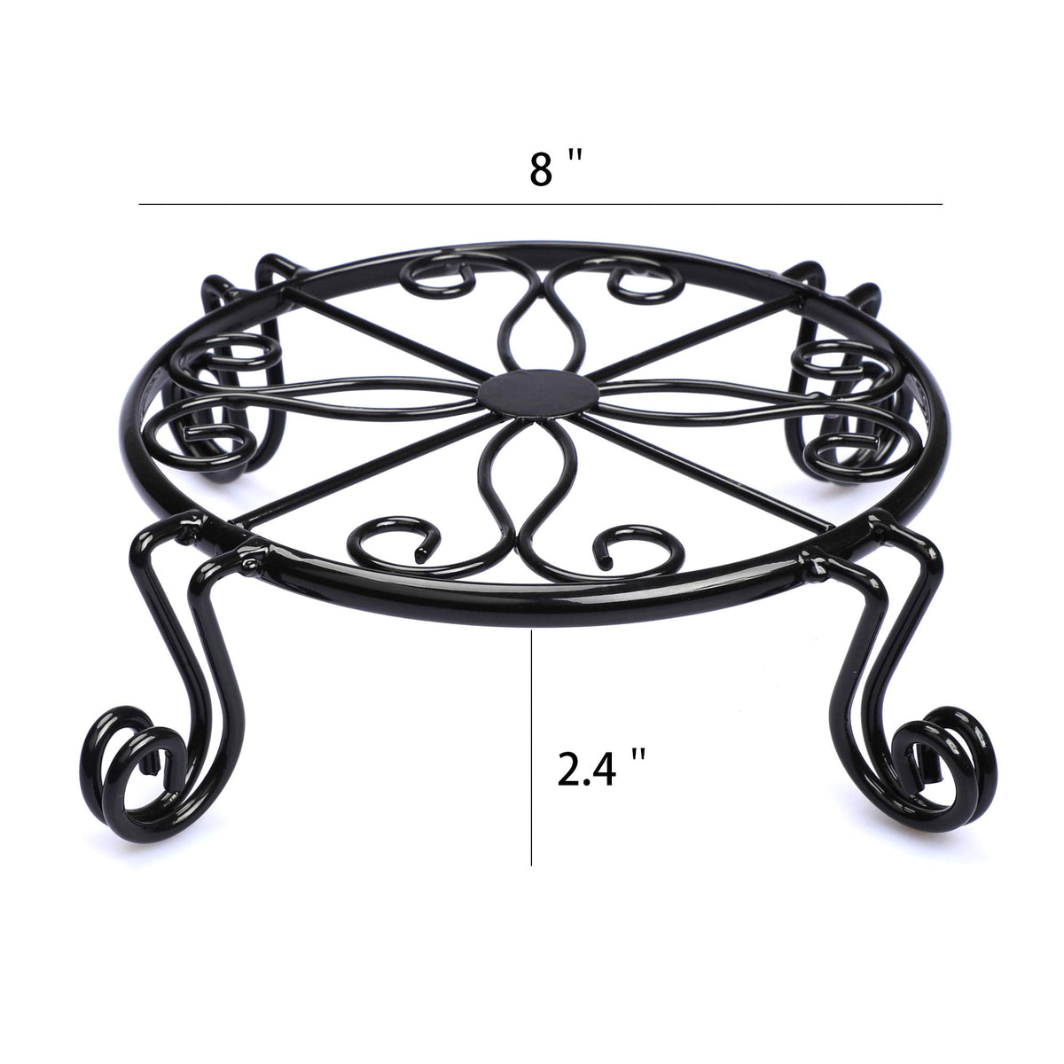 Black Plant Stand for Flower Pot Heavy Duty Potted Holder Indoor Outdoor Metal Rustproof Iron Garden Container Round Supports Rack for Planter Bronze, Pumpkin Stand Outdoor