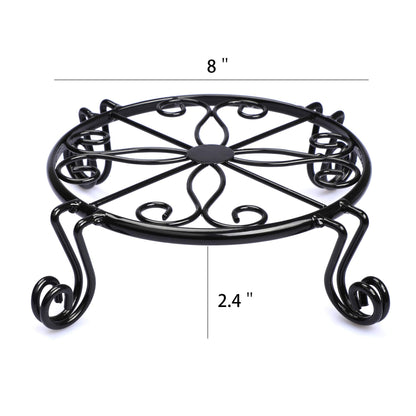 Black Plant Stand for Flower Pot Heavy Duty Potted Holder Indoor Outdoor Metal Rustproof Iron Garden Container Round Supports Rack for Planter Bronze, Pumpkin Stand Outdoor