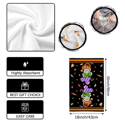 Yarcooly Halloween kitchen towels halloween cartoon mouse dish towels haunted mansion decor halloween decorations for home party, White