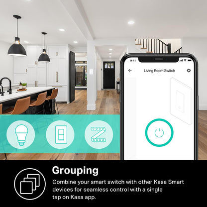 Kasa Matter Smart Light Switch: Voice Control w/Siri, Alexa & Google Assistant, UL Certified, Timer & Schedule, Easy Guided Install, Neutral Wire Required, Single Pole, 2.4GHz Wi-Fi, 3-Pack