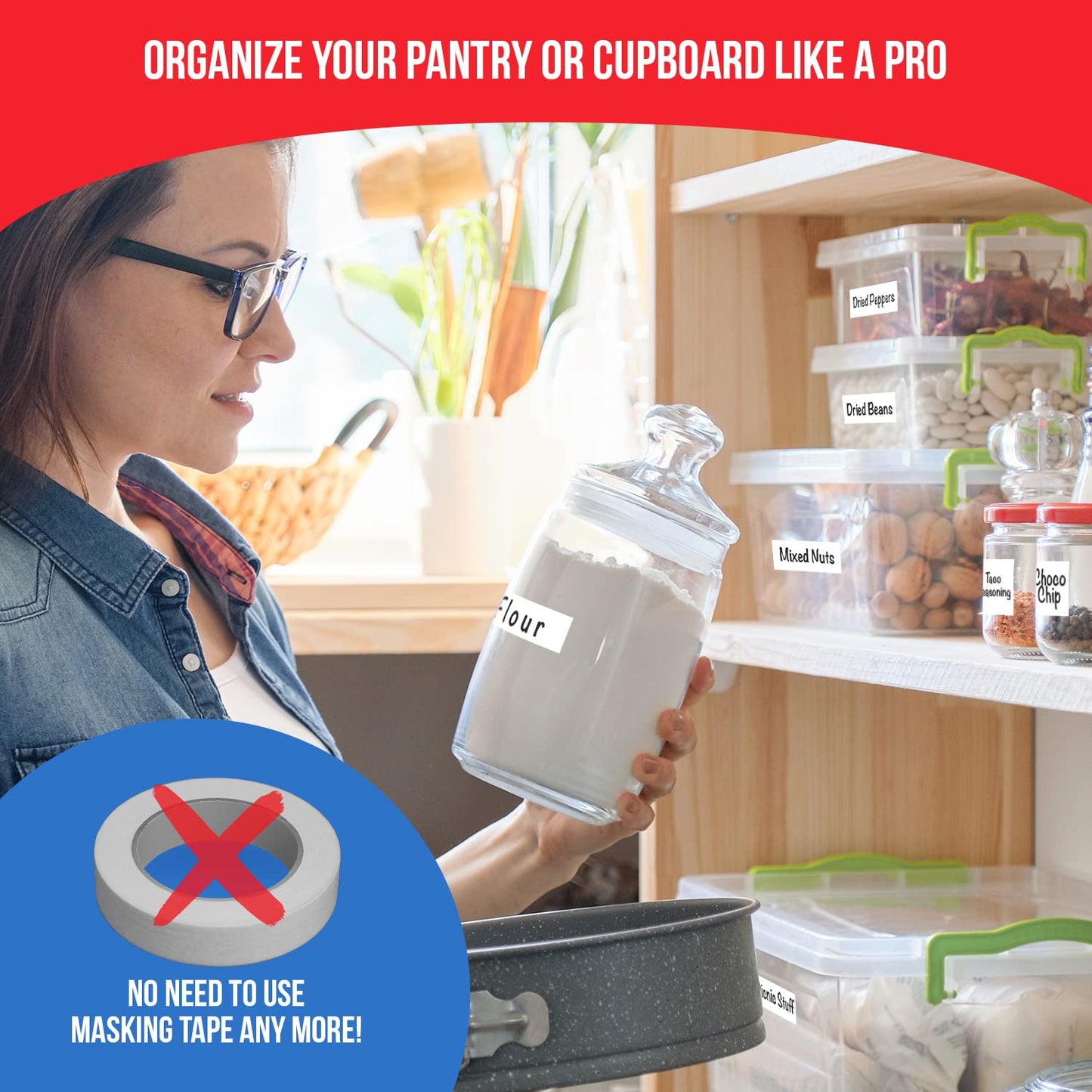 Dry Erase Stickers 96pk 1x3 & 1.5in, Reusable White Spice Jar Pantry Labels
