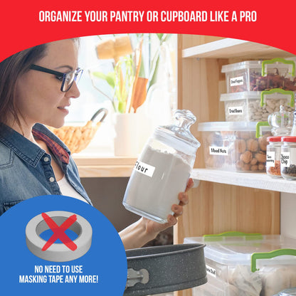 Dry Erase Stickers 96pk 1x3 & 1.5in, Reusable White Spice Jar Pantry Labels