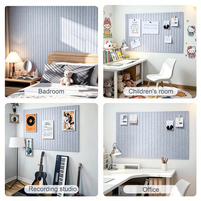 G Gamit 0.47" Thick Felt Pin Board 36"x24" Large Cork Board Alternative 6 Pack 11.81"x11.81"Felt Bulletin Board Wall Tiles Notice Board with 30 Pushpins for Home Office School(Fine-Silver Grey)