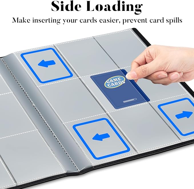 Card Binder 9 Pocket, Fabmaker 396 Pockets Trading Card Binder, Premium Collector Card Album for Standard Cards, Side Loading Card Collection Folder for Game Cards, Sport Cards, Purple
