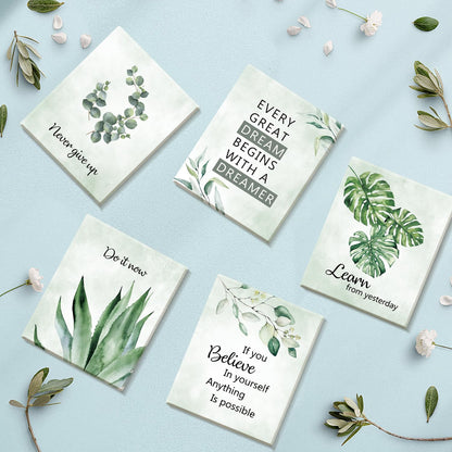 CHDITB Inspirational Plant Art Office Decor, Positive Affirmations Wall Decor, Botanical Canvas Motivational Framed Wall Art,Set Of 6(8x10 Inch) Eucalyptus Leaves Sage Poster For Classroom Home Decor