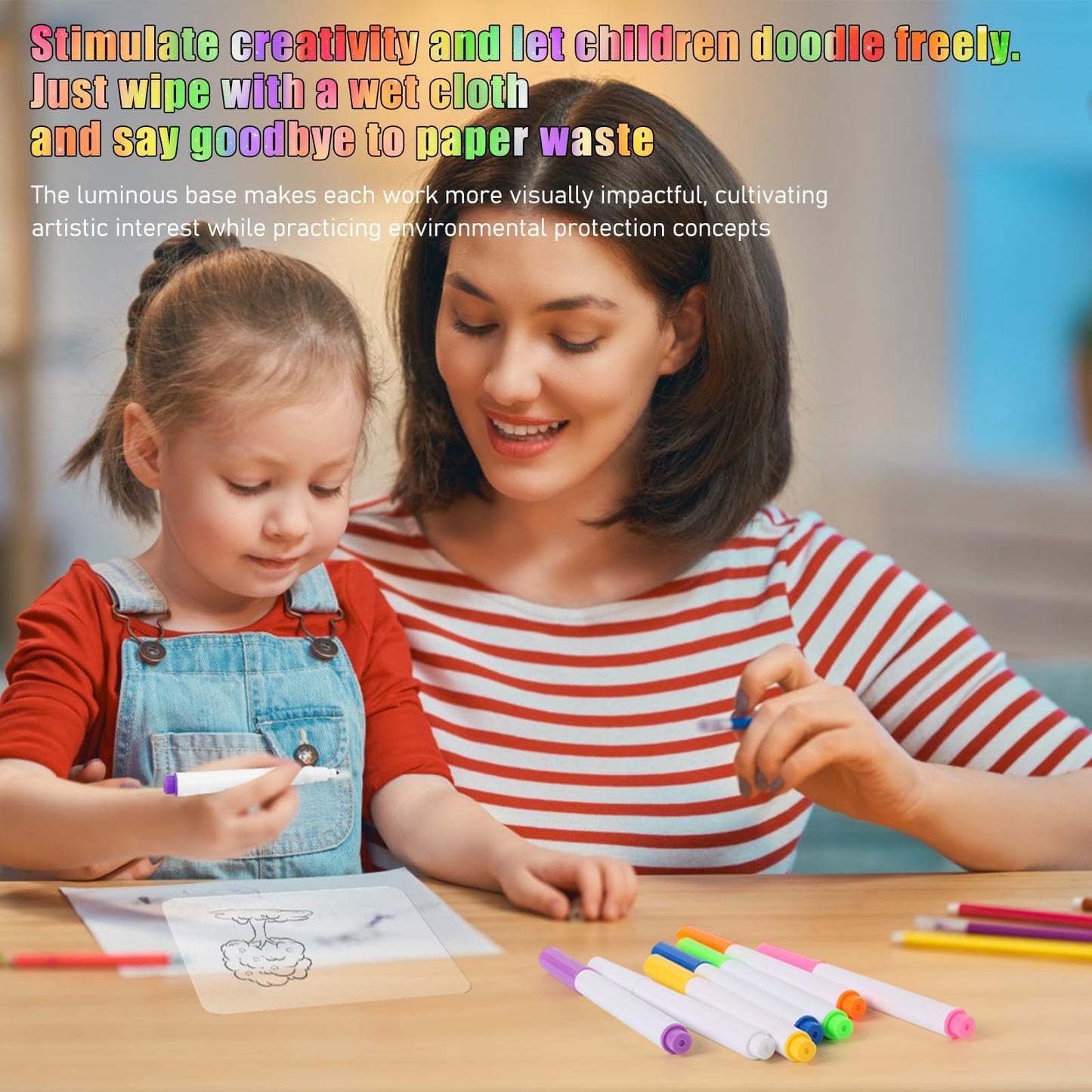 Niaoyun Led Note Board with Colors, Glowing Acrylic Dry Erase Board with Light, Light up Dry Erase Board Memo Message Board Note Glass Led Board (Large 11.8 * 7.9in)