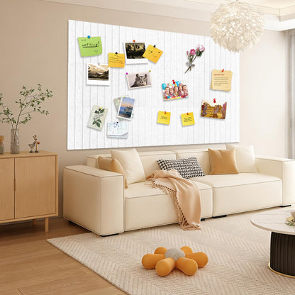 15 Pack Felt Bulletin Board, 35" x 59" Large White Pinboard with 30 Push Pins, Felt Pin Board, Self-Adhesive Cork Board Tiles for Home, Office Walls, School Classroom Message Photos Display