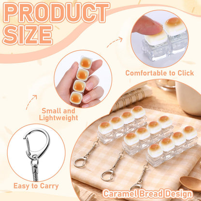 12 Pcs Keyboard Fidget Stress Relief Fidget Clicker Keyboards Set Caramel Bread Keyboard Decompression Button Stress Relief Gifts for Adults to Relieve Stresses Pass Time Party Favors