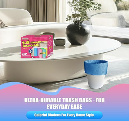300 Count 1.6 Gallon Mini Trash Bags