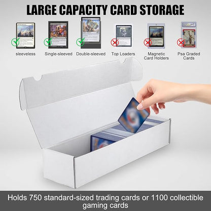 Trading Card Storage Box, 30-Pack 1100 Count White Corrugated Cardboard Bulk Sports Storage Box for TCG/Magic/Mtg Basketball Cards, Collectible Trading Cards