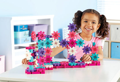 Learning Resources Gears! Gears! Gears! Deluxe Building Set Pink - Toddler Building Toys, STEM Activities, Fine Motor Skills, Critical Thinking, Birthday Gift Idea for Girls and Boys