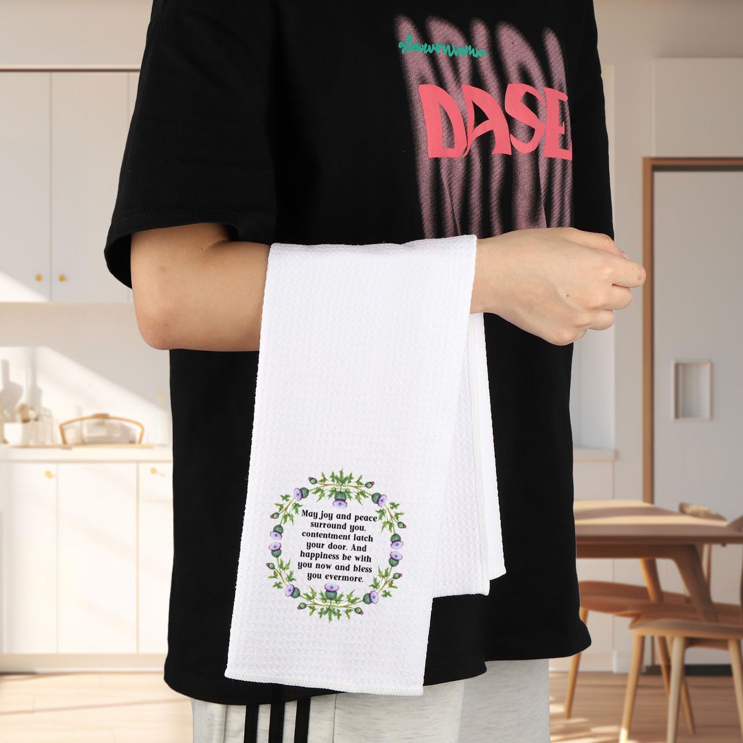 G2TUP Scottish Thistle Kitchen Towel Scottish Blessing Towels Scottish Highlander Gifts Scotland Towel Scottish Blessing Gifts (May Joy)