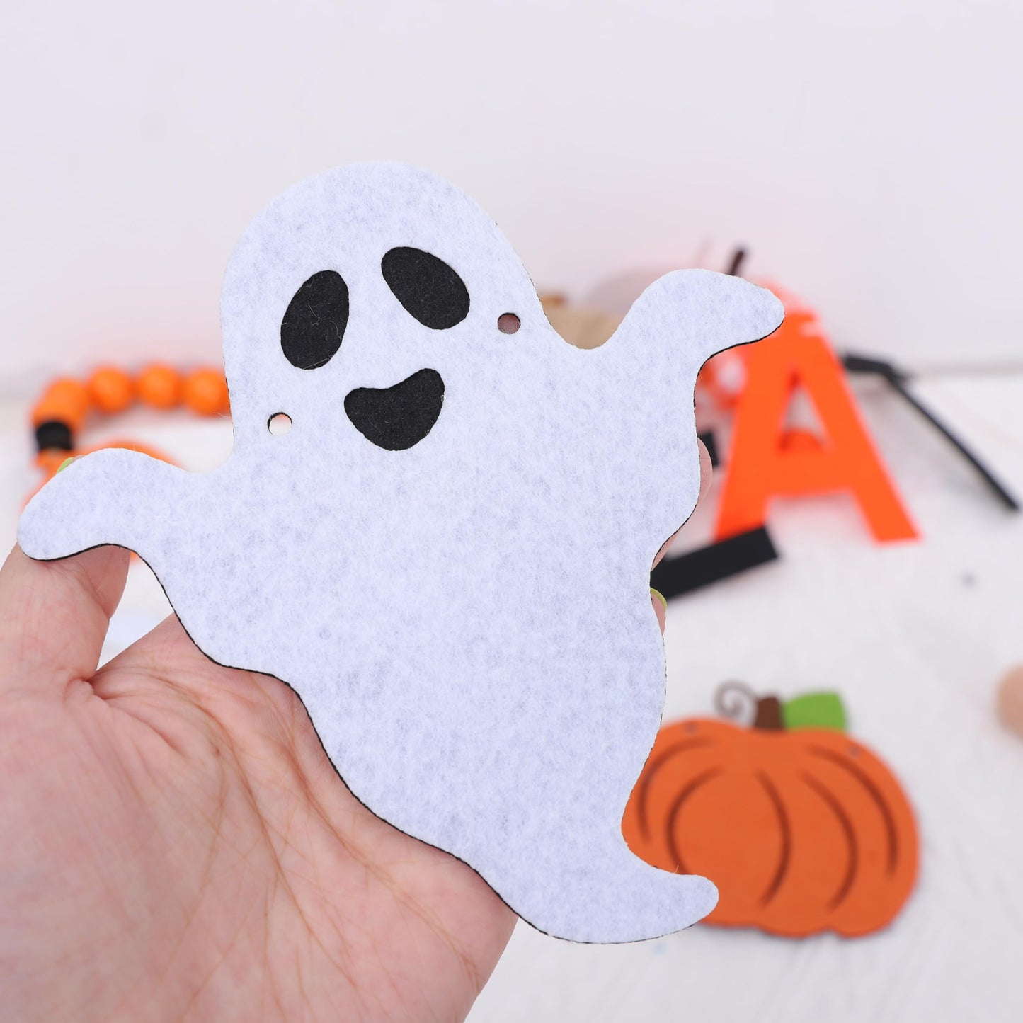 Halloween Trick or Treat Banner- Ghost &Pumpkin Banner for Party Supplies,Hallows Eve Happy Halloween Party Decor Supplies