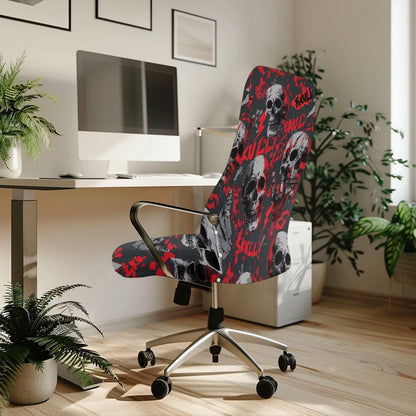 Voxugoniy Halloween Skull Office Chair Cover, Stretchable Computer Desk Chair Covers Computer Universal Protective Stretchable Chairs Seat Cover Desk Armrest Slipcovers