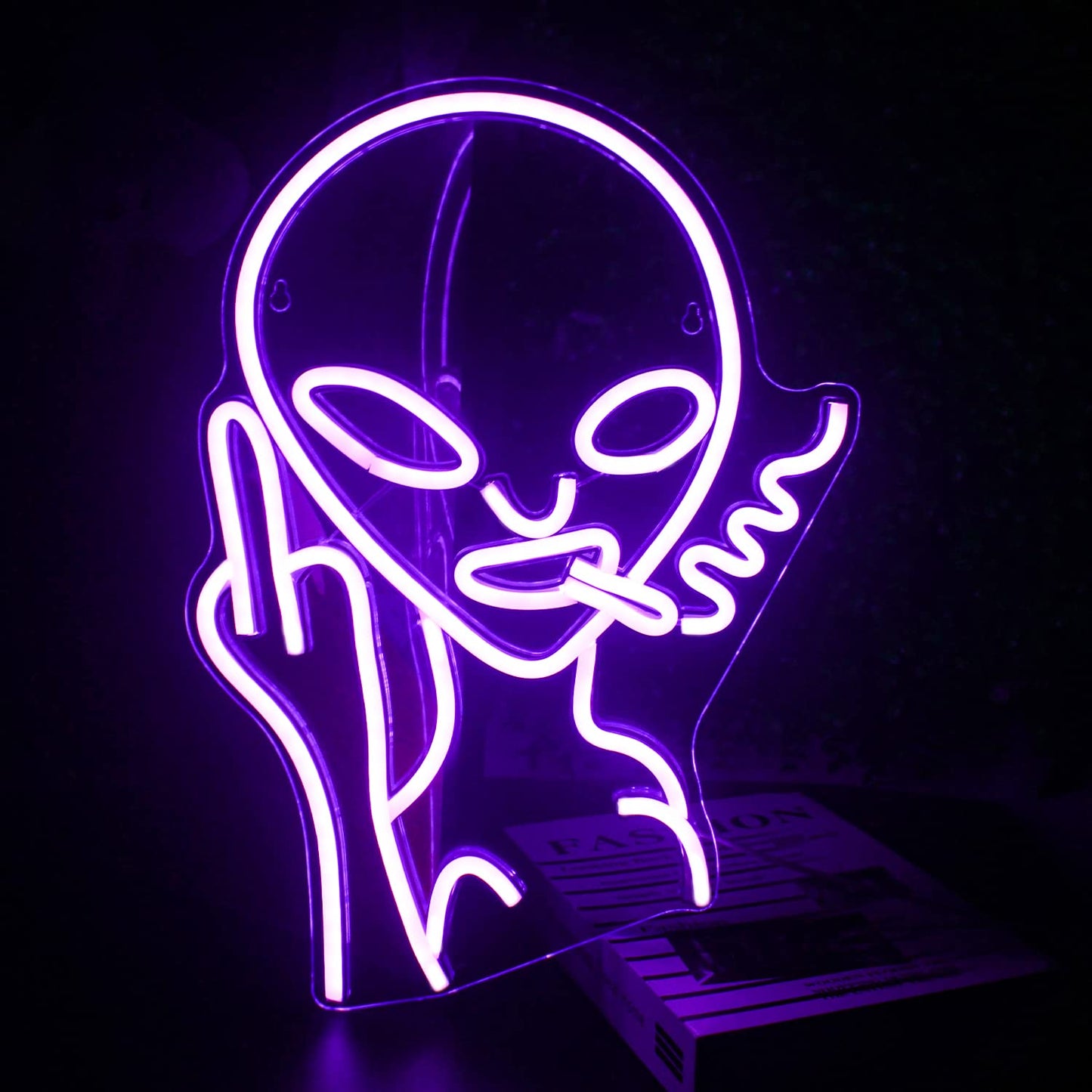 LUCUNSTAR UFO Neon Sign For Room,Alien Spaceship Dimmable LED Neon Light, Space Neon Signs for Wall Decor, Blue UFO Neon Light up Sign for Bedroom Game Room Wall Decor,Ufo Lovers