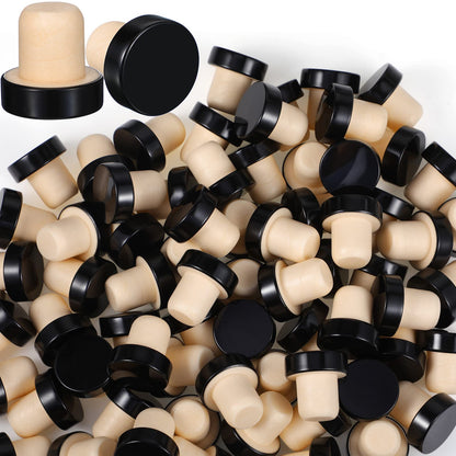 Yookeer T-shaped Stopper Cork Wine Bottle Stoppers Reusable Wine Sealing Plug for Beer Bottles DIY Craft(Black,144 Pieces)