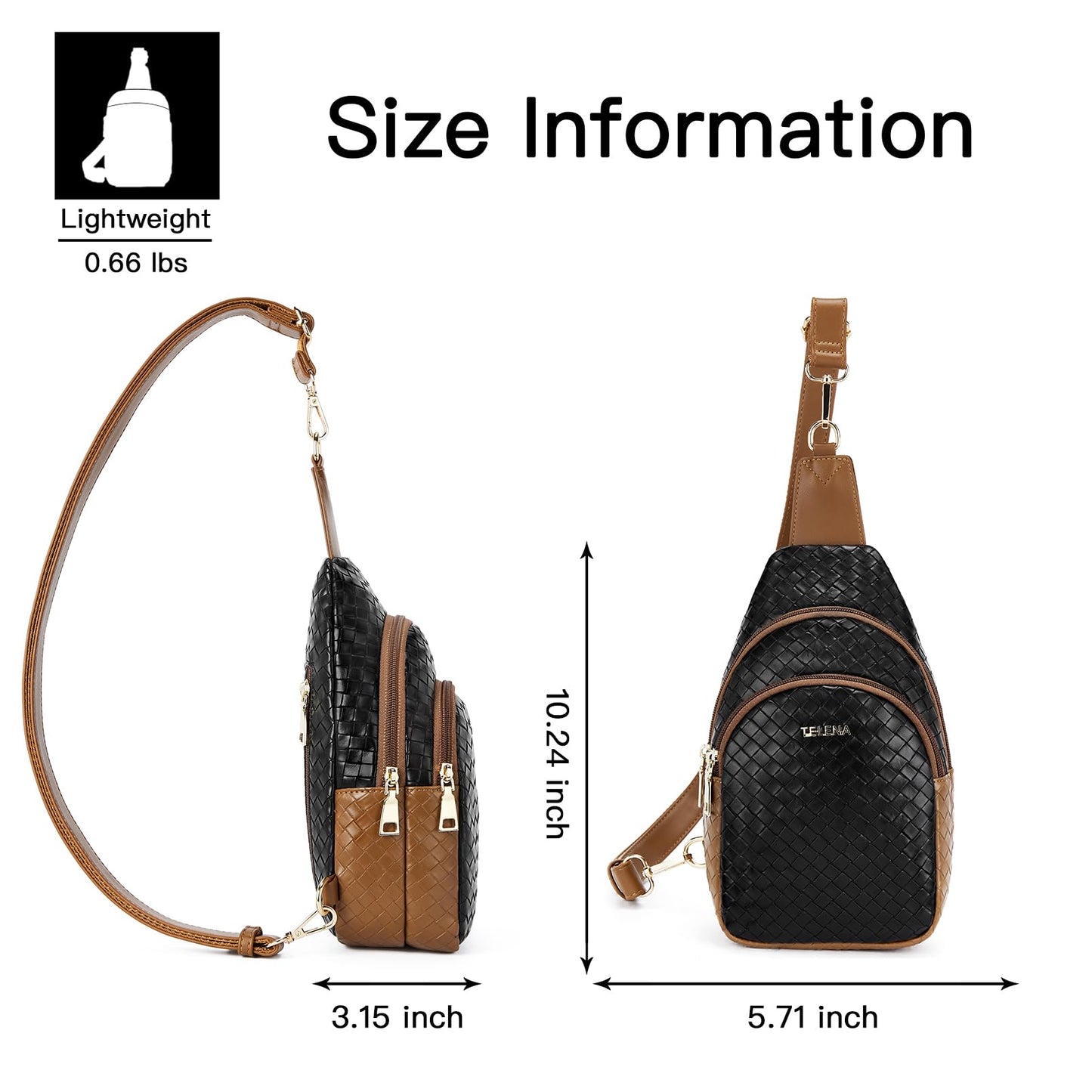 Telena Small Sling Bag for Women Leather Crossbody Fanny Packs Chest Bag for Women