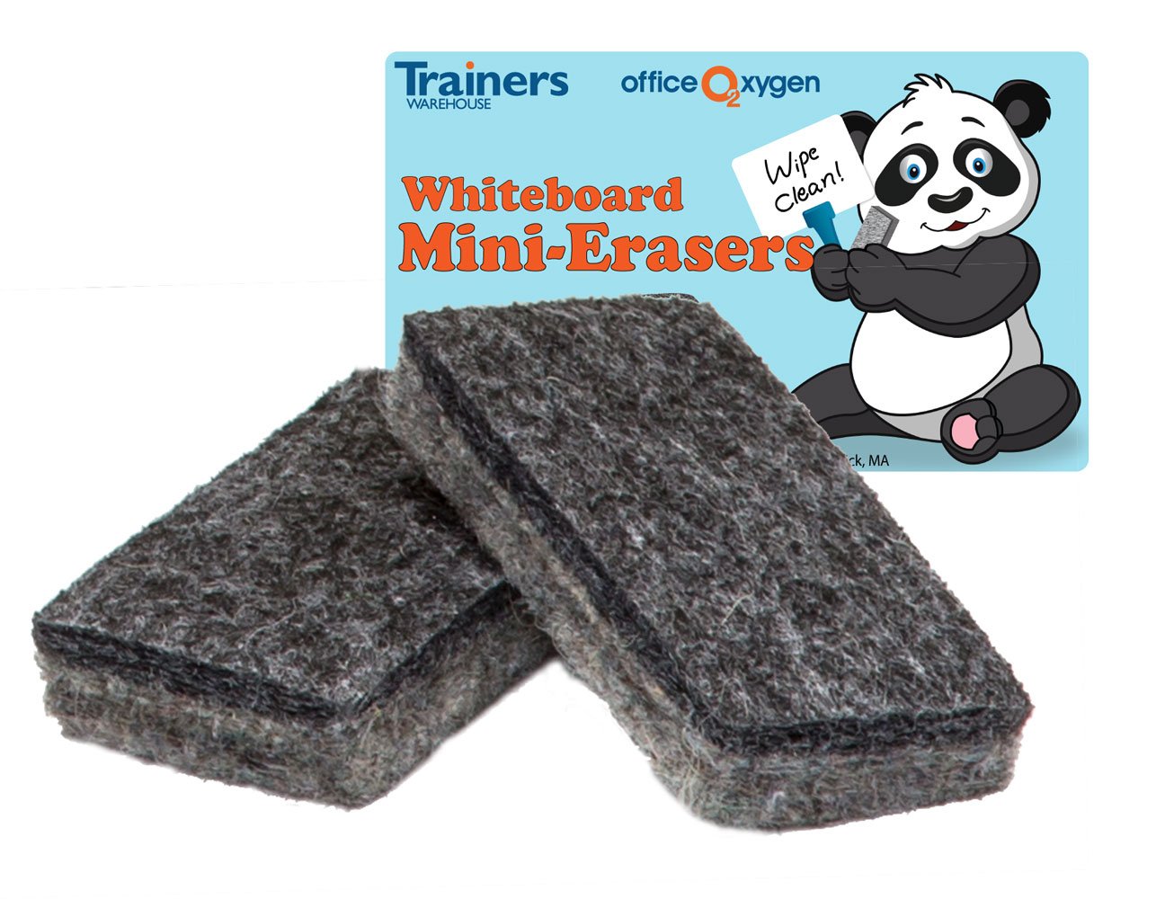 Trainers Warehouse Mini Erasers for Whiteboard Dry-Erase, Set of 30 erasers, 2.5" Long, for Classroom and Office | Fits in Small Hands | Whiteboard & Melamine Surfaces