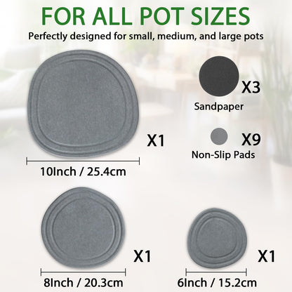 Plant Saucers for Indoors, 3 Pack 6 8 10 Inch Quick Drying Diatomite Plant Drip Water Catcher Trays for Pots, Diatomaceous Earth Planter Drainage Saucers Plates to Catch Water for Flower, Stone Gray