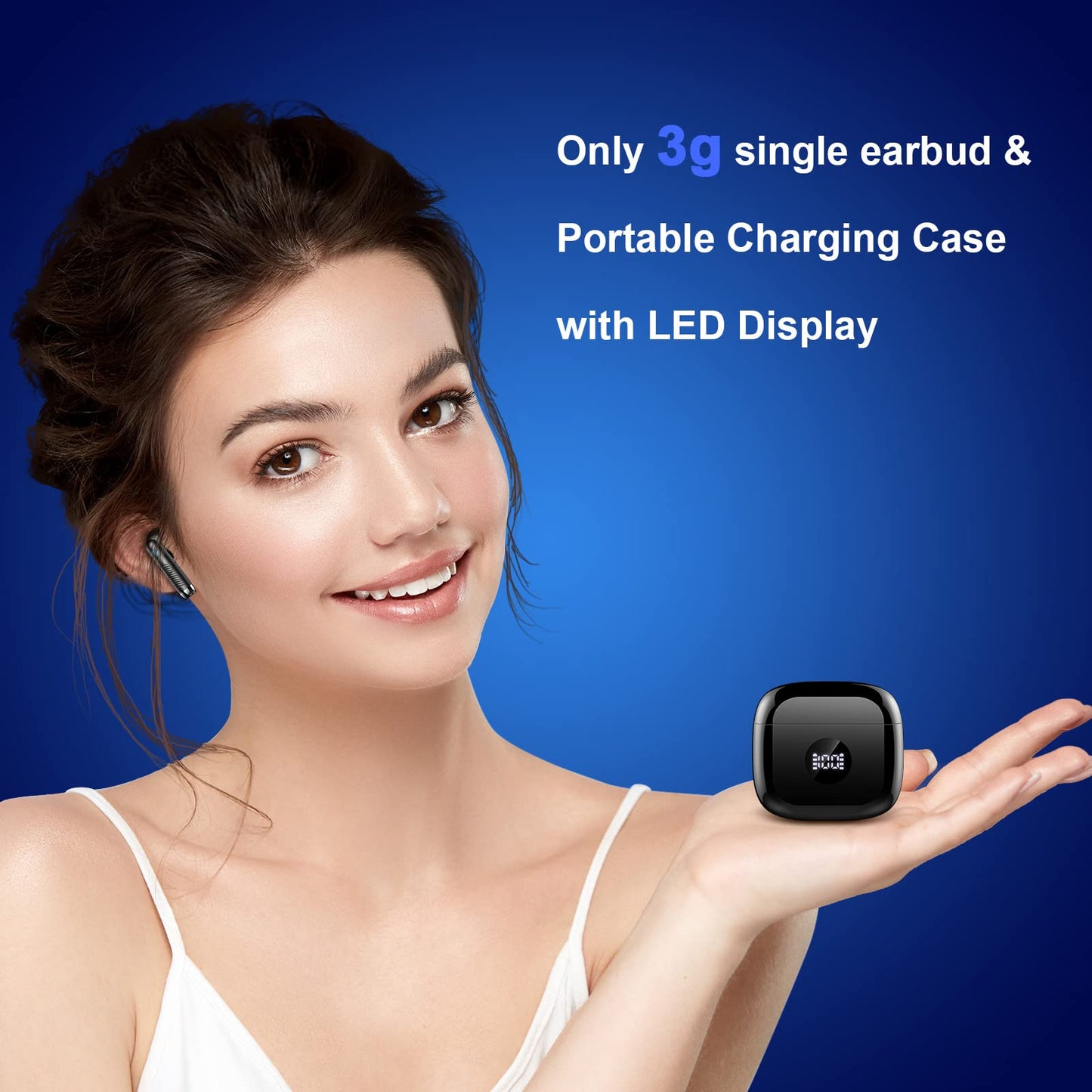 Wireless Earbuds, Bluetooth 5.4 Ear Buds LED Power Display Headphones Bass Stereo, Bluetooth Earbuds in-Ear Noise Cancelling Mic, 40H Playback Mini Case IP7 Waterproof Sports Earphones for Android iOS