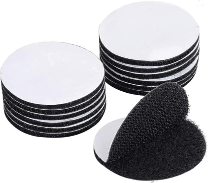BRAVESHINE 12PCS Industrial-Strength Hook and Loop Fasteners - Double Sided Sticky Tapes - Anti Slip Rug Gripper Tapes Carpet Stickers for Home Office Use - Round Adhesive Wall Mounting Tape 1.5inch