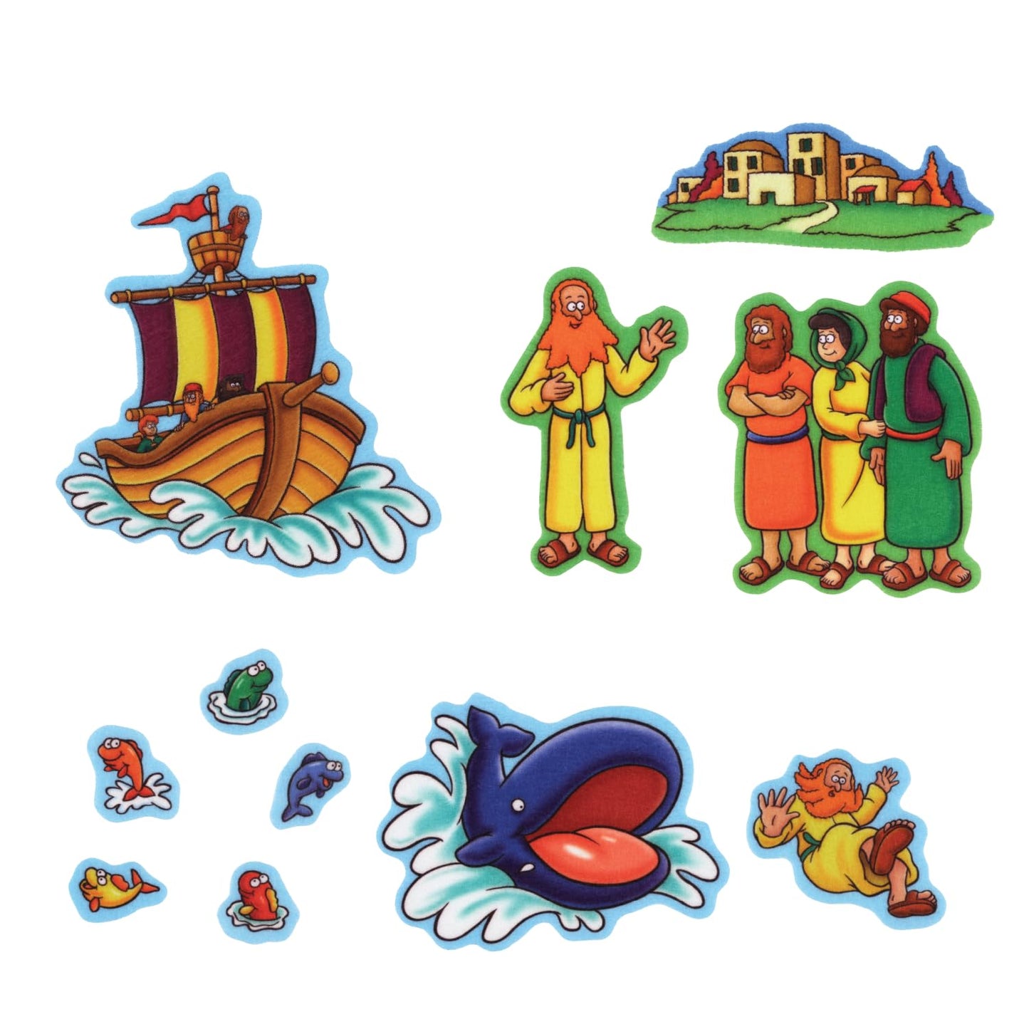Little Folk Visuals Beginners Bible: Jonah Precut Felt Pieces, 11 Pieces Set
