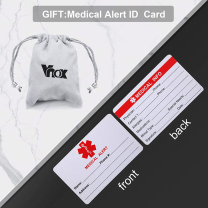 VNOX Blue TYPE 2 DIABETES Braided Leather Medical Symbol Caduceus with Stainless Steel Cuff Wristband Bracelet,8.5 Inches