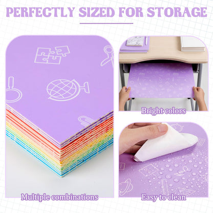 SATINIOR 24 Pcs Privacy Folders for Students, Desk Dividers for Classroom Testing, Trifold Cardboard Privacy Boards, Study Carrels Panel School Teacher Supplies(Stationery Style,Macaron Color)