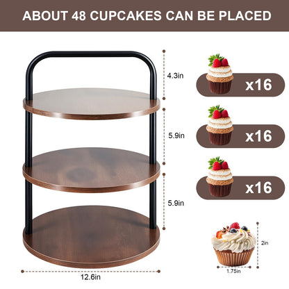 Limengya Wooden Cupcake Stand 2 Pack, 3 Tier Large Cupcake Tower Stand 50 Cupcakes, Dessert Stand Cupcake Display Stand Cupcake Tower for Party, Wedding, Birthday, Halloween, Farmhouse Decor