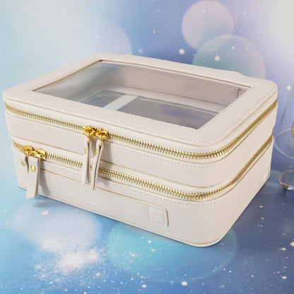 SANHECUN Clear Travel Toiletry bag Toiletry Case Carry on Travel Accessories Bag Makeup Bag(White, SHC-TL-2)