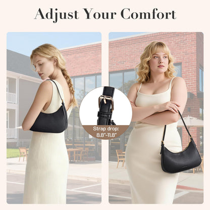 Missnine Purses for Women, Shoulder Bag Small Handbags Vegan Leather Underarm Bags Trendy Hobo Cute Clutch Purse with Adjustable Strap, Coffee