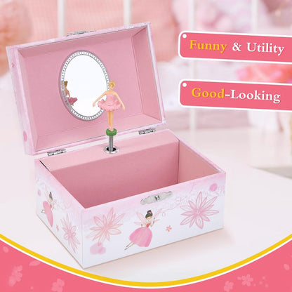 TAOPU Girl's Gift Music Box with Spinning Ballerina,Fairy Design Musical Jewelry Box for Kids Jewel Storage,Toys for Girls