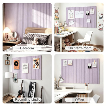 G Gamit 0.47" Thick Felt Pin Board 36"x24" Large Cork Board Alternative 6 Pack 11.81"x11.81"Felt Bulletin Board Wall Tiles Notice Board with 30 Pushpins for Home Office School(Fine-Light Purple)