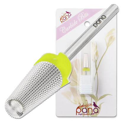 PANA Nail Carbide 5 in 1 Bit - Two Way Rotate use for Both Left and Right Handed - Fast Remove Acrylic or Hard Gel - 3/32" Shank - Manicure, Nail Art, Drill Machine (Fine - F, Silver)
