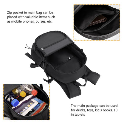 ArcEnCiel 10L Mini X-Small Tactical Backpack MOLLE Daypack Gear Pack Camping Bag with Patch (Black)