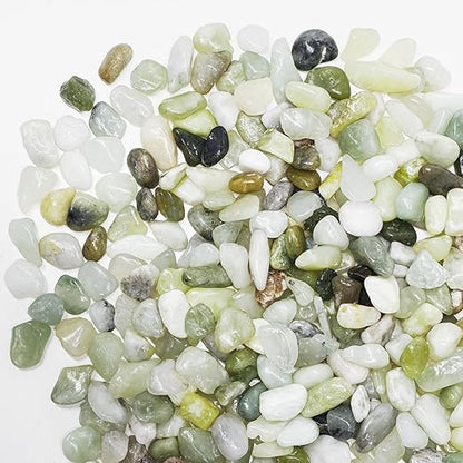 Pulovin 2.5LB Succulent and Cactus Pebbles, 1/5 Inch Jade Pebbles for Indoor Plants, Decorative Gravel for Vases, Bamboo, Succulent, Terrarium, Crafts, Cactus