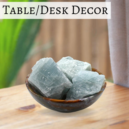 Amazing Gemstone Aquamarine Raw Crystals and Healing Stones, Natural Rocks for Tumbling - DIY Raw Stones and Crystals, 2 Pieces