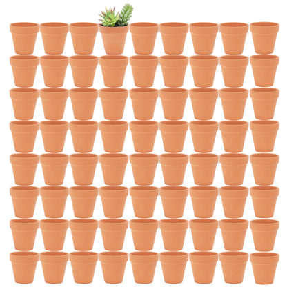 Yishang 2.5 inch Terracotta Pots with Drainage Holes,Small Mini Clay Ceramic Pottery Planter,Cactus Flower Terra Cotta Pots,Succulents Nursery Pots for Indoor/Outdoor Plants,Crafts,Wedding-72 Pack