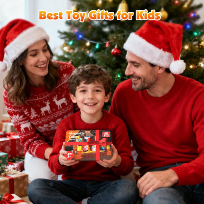 Mini Magnetic Blocks with Magnet Box - 60PCS Magnetic Building Blocks for Kids Ages 4-8, Magnet Block Travel Toys, Magnetic Cubes STEM Stacking Toy, Easter Birthday Gifts for Boys & Girls 3 4 5 6+