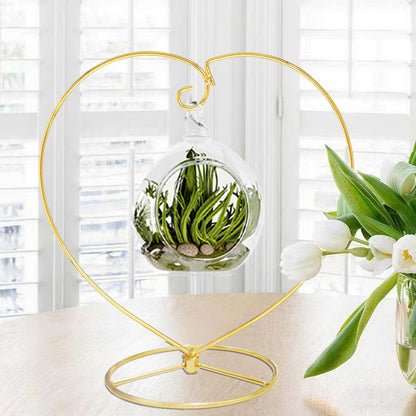 Fosinz 9 Inch Gold Ornament Display Stand, Metal Ornament Hanger Stand for Hanging Glass Globe, Air Plant Terrarium, Witch Ball, Christmas Ornament and Home Wedding Decoration (Gold)